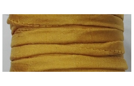 Cinta de seda Natural cosida 5-7mm mostaza