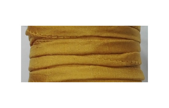 Cinta de seda Natural cosida 5-7mm mostaza