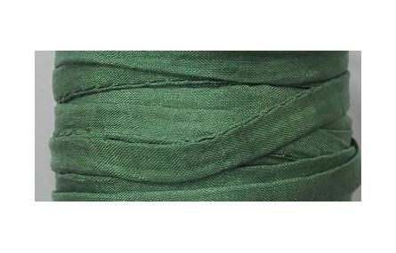 Cinta de seda Natural cosida 5-7mm verde