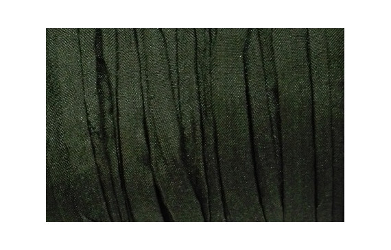 Cinta de seda Natural cosida 5-7mm verde oscuro