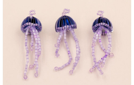 Medusa de Abalorios 50*15mm Morado y lila