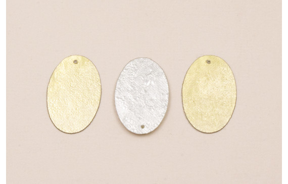 Ovalo Plata y Oro 27*12mm