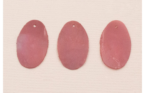 Ovalo 27*12mm Rosa traslucido rugoso