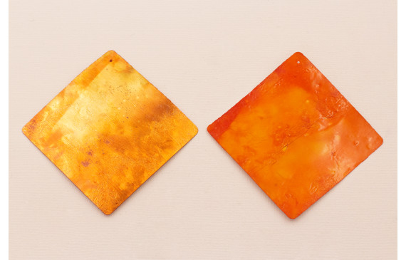 Lentejuela Cuadrado de 50mm Naranja Opaco Textura