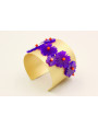 Pulsera rigida ancha con flores de metacrilato mor