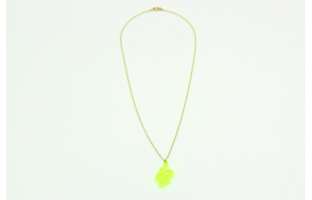 Solitario serpiente metacrilato verde fluor con ca