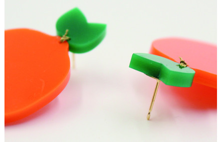 Pendientes con forma de naranja en metacrilato nar