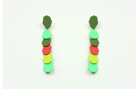 Pendientes tira de esmaltes mates en colores pista