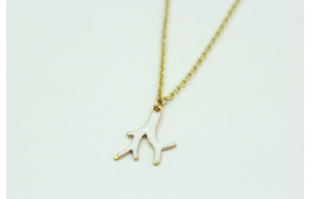 Solitario de cadena de eslabón pequeño oro mate y 