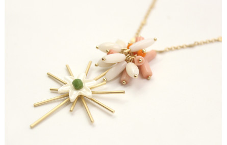 Collar largo con colgante de rayos y burruño de se