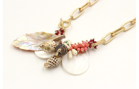 Gargantilla con cadena de eslabón grande en oro ma