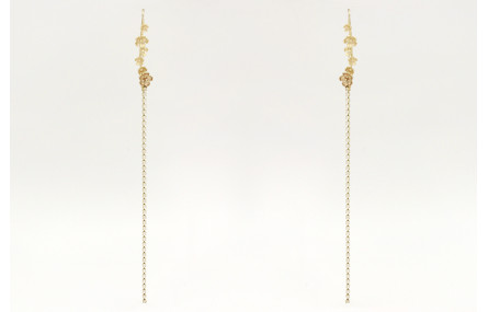 Pendientes de cadena de strass en color cristal ma