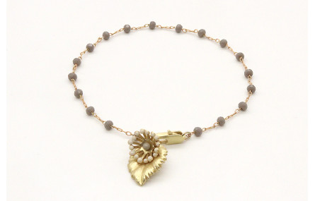 Pulsera cadena de facetadas grises rematada con ho