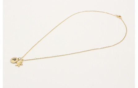 Collar con cadena de acero inoxidable y colgando c