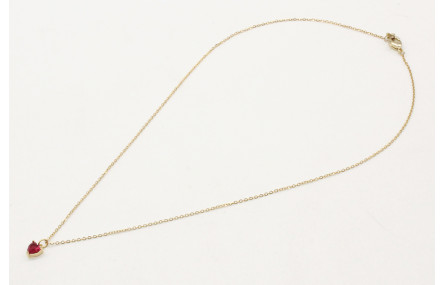 Solitario cadena eslabón pequeño oro brillo con co