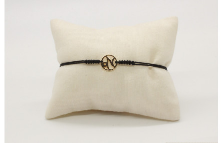 Pulsera nudo serpiente negro con signo del zodiaco