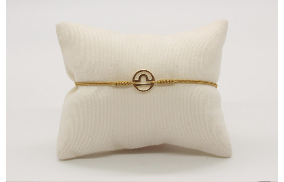 Pulsera nudo serpiente dorado con signo del zodiac