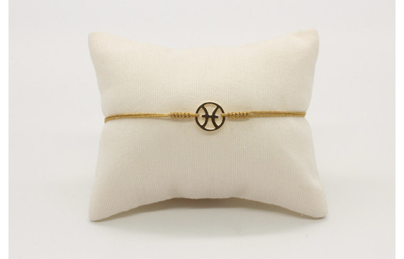 Pulsera nudo serpiente dorado con signo del zodiac