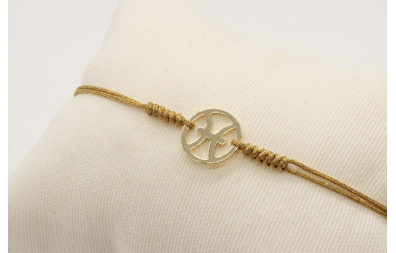 Pulsera nudo serpiente dorado con signo del zodiac