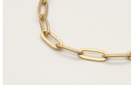 Collar cadena rectangular oro mate con cierre de T