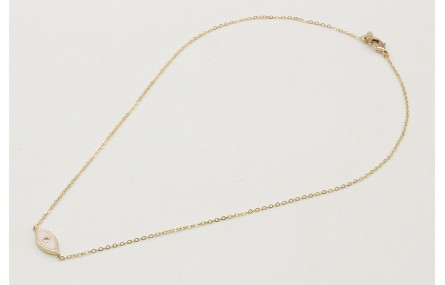 Solitario cadena eslabón pequeño oro brillo con oj