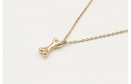 Solitario cadena eslabón pequeño oro brillo con co