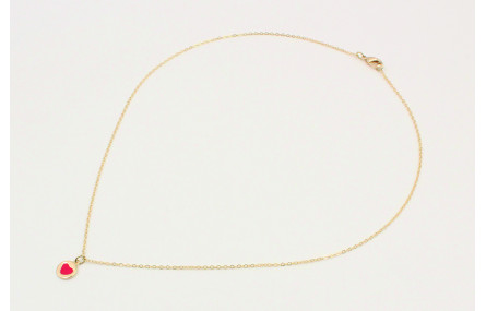 Solitario cadena de eslabón pequeño con chapa cora