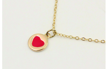 Solitario cadena de eslabón pequeño con chapa cora