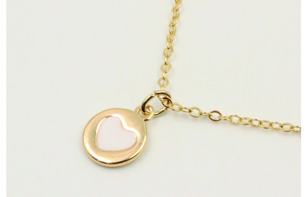 Solitario cadena de eslabón pequeño con chapa cora