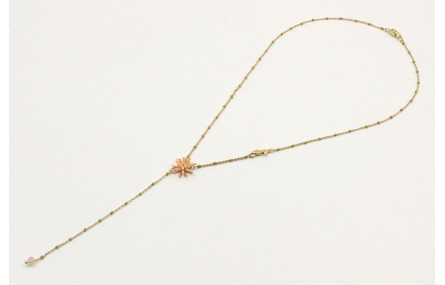 Collar forma Y con cadena bola esmatada verde con 