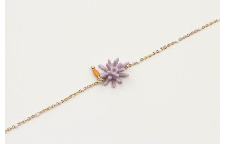 Pulsera cadena bola esmaltada blanca con estrella 