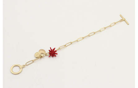 Pulsera cadena eslabón rectangular con estrella co