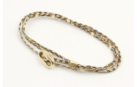 Pulseras micro driza colores marrón,rosa y oro con