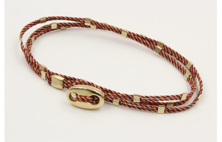 Pulseras micro driza colores granate y oro con tub