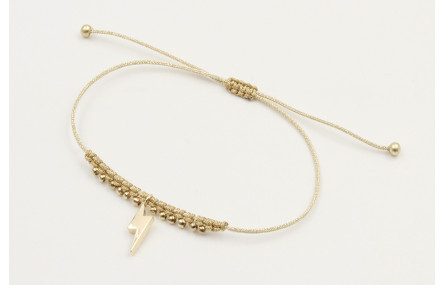 Pulsera hilo macarme oro palido con nudo macrame d