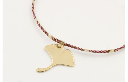 Pulsera hilo microdriza granate y oro con nudo mac