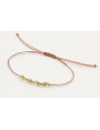 Pulsera hilo microdrusa en oro rosa con abalorio d
