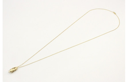 Collar cadena eslabón redondo pequeño oro mate y c