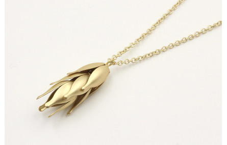 Collar cadena eslabón redondo pequeño oro mate y c