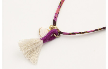 Collar lazo liberty morado,marróm,salmón con colga