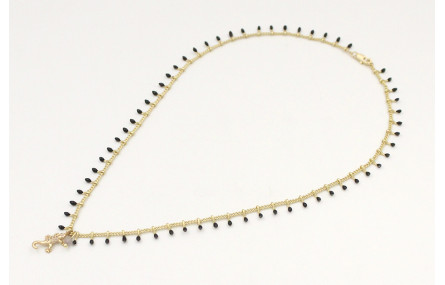 Collar de cadena pivotes negros con colgante lagar