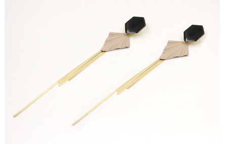 Pendinetes perno hexágono esmaltado negro, triangu