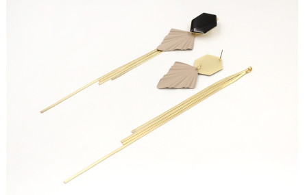 Pendinetes perno hexágono esmaltado negro, triangu