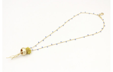 Collar cadena chapitas esmaltadas azules con colga