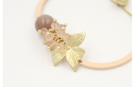 Pulsera semi rigida salmón con burruño facetadas n