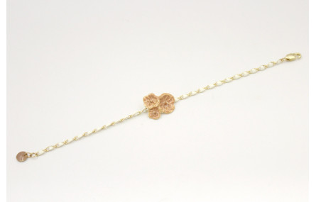 Pulsera de cadena esmaltada blanca con trio esmalt