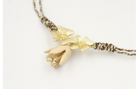 Pulsera nudo serpiente con hilo micri driza marrón