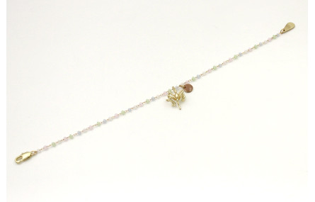 Pulsera cadena facetadas opal verde,rosa,azul,blan