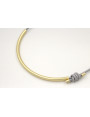 Collar cordón goma gris-beige con tubo hueco curva
