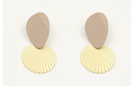 Pendientes perno ovalo doblado esmalte visón mate 